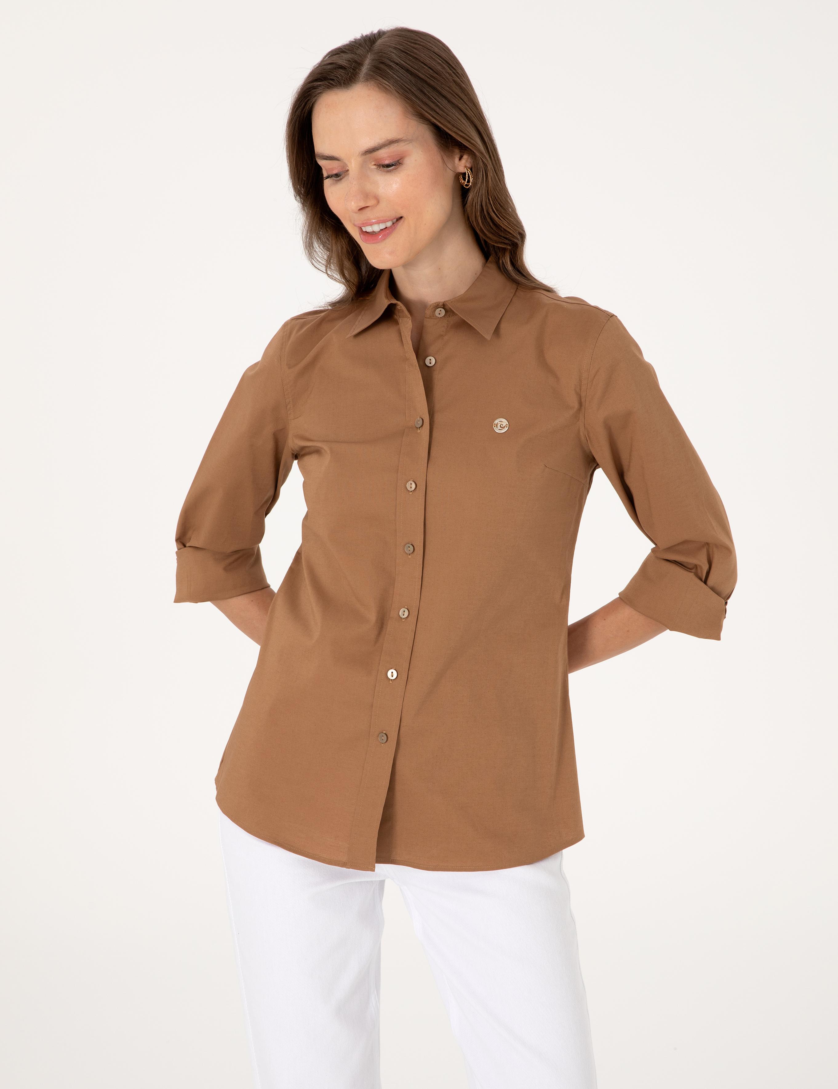Camel Slim Fit Uzun Kollu Gömlek