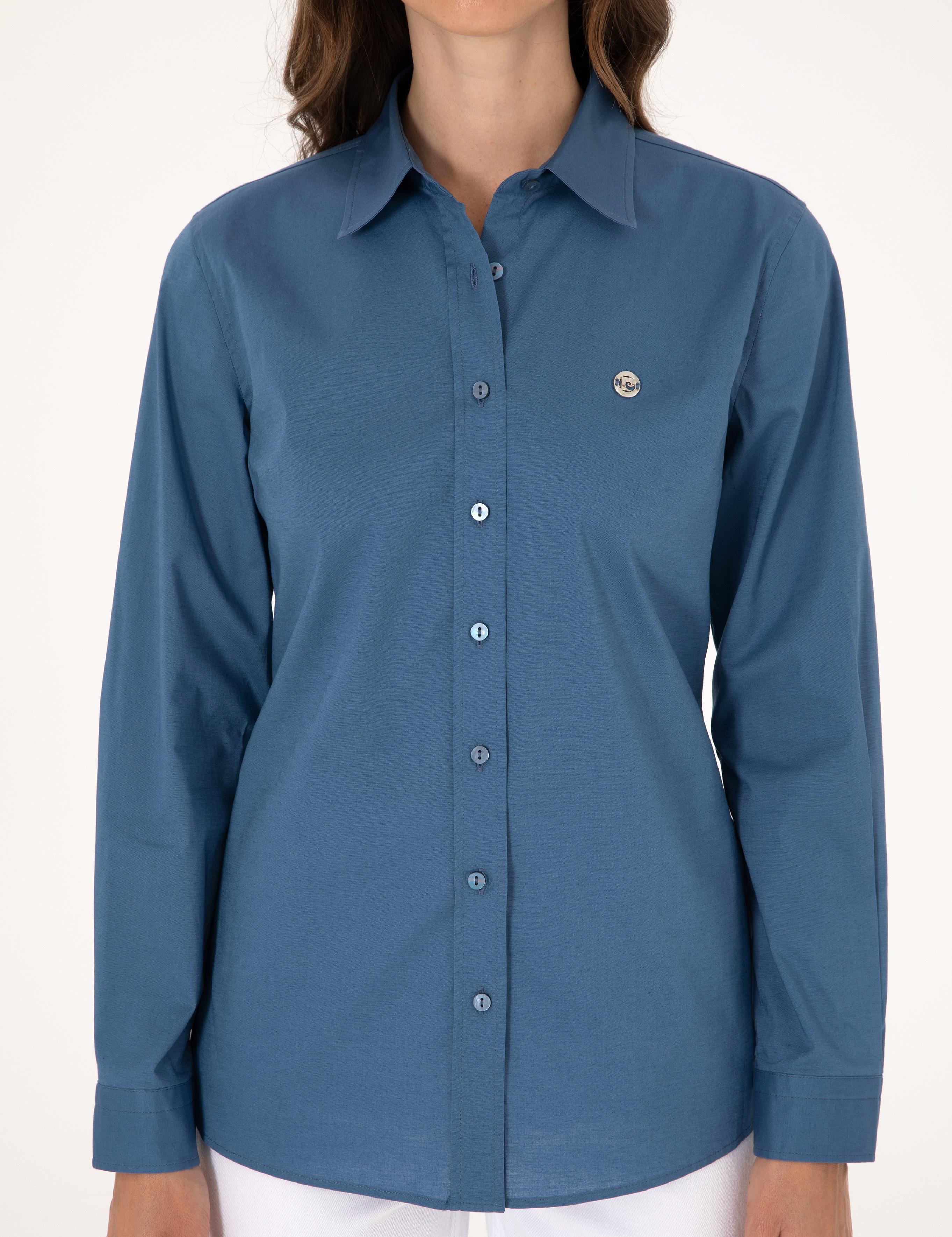 Açık İndigo Slim Fit Uzun Kollu Gömlek