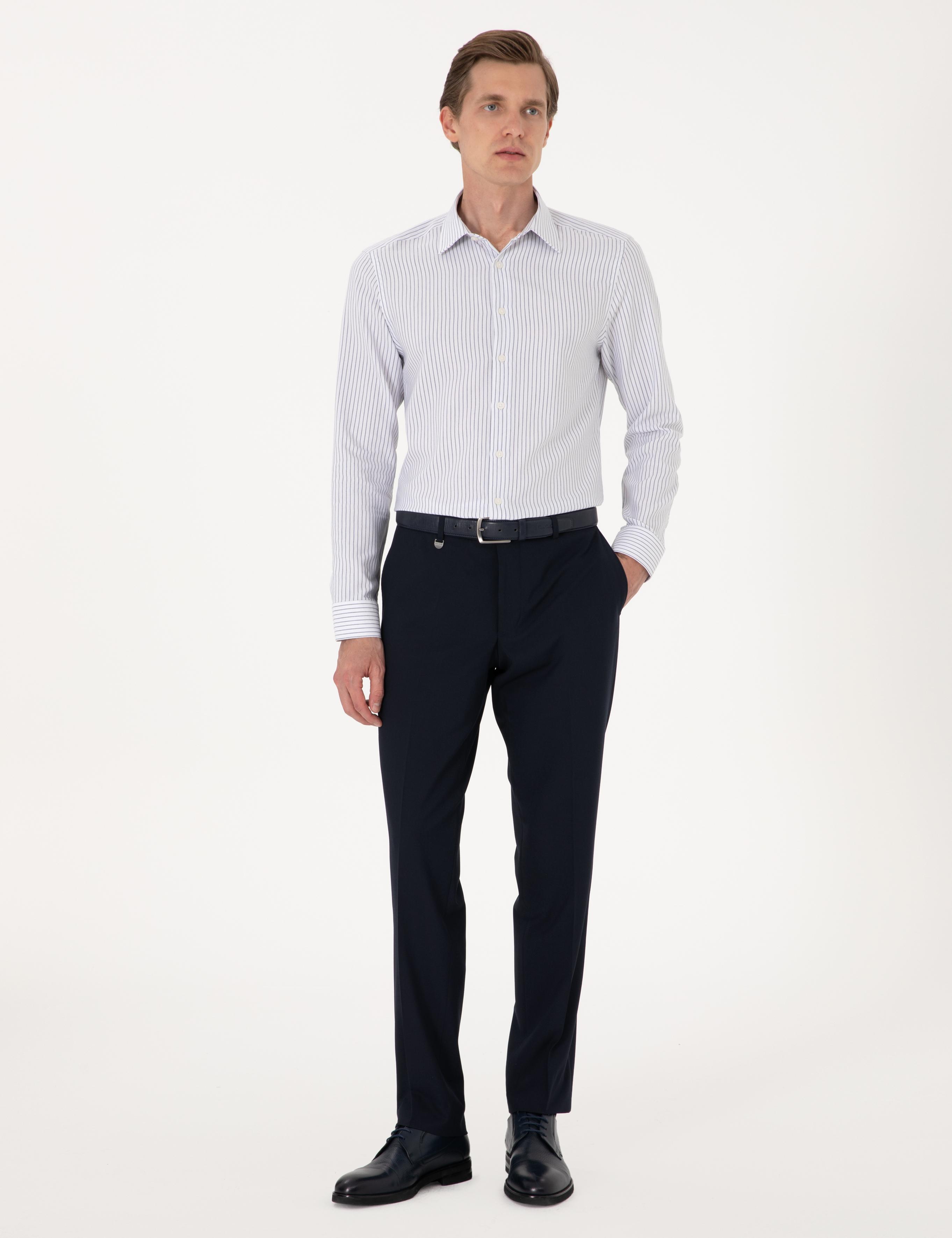 Mavi Slim Fit Uzun Kollu Gömlek