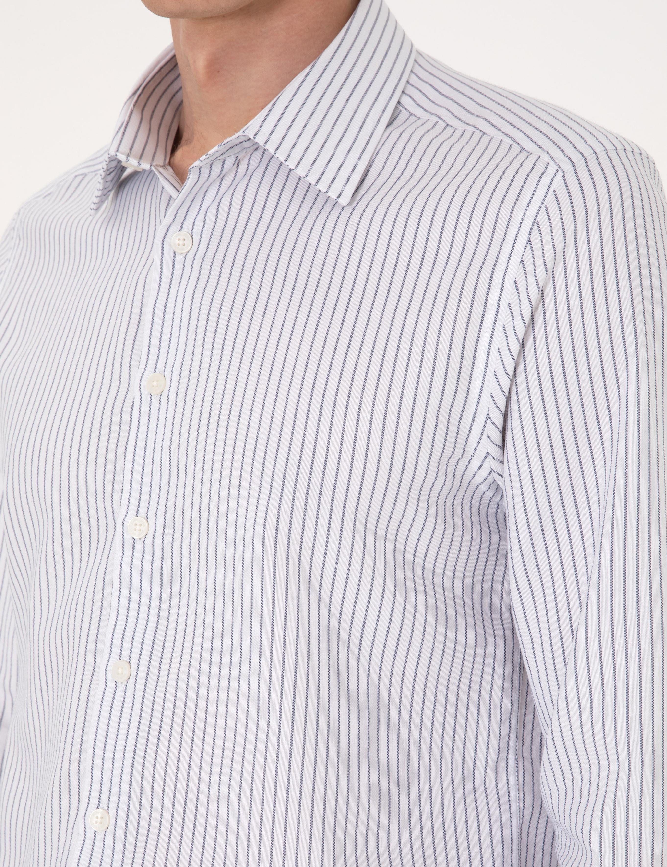 Mavi Slim Fit Uzun Kollu Gömlek