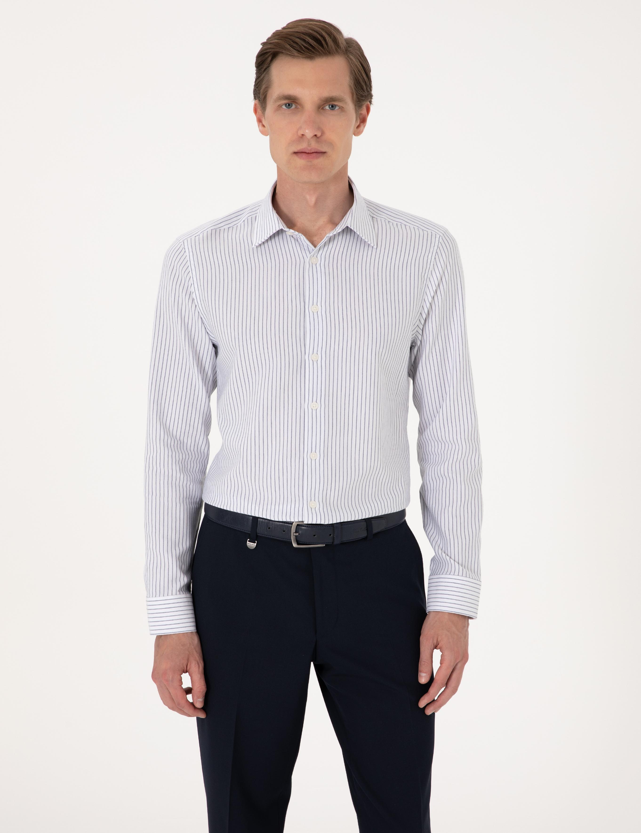 Mavi Slim Fit Uzun Kollu Gömlek