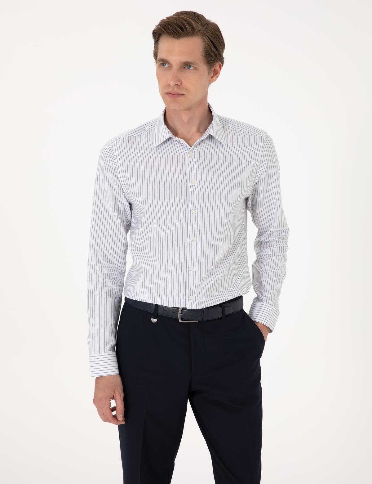 Mavi Slim Fit Uzun Kollu Gömlek