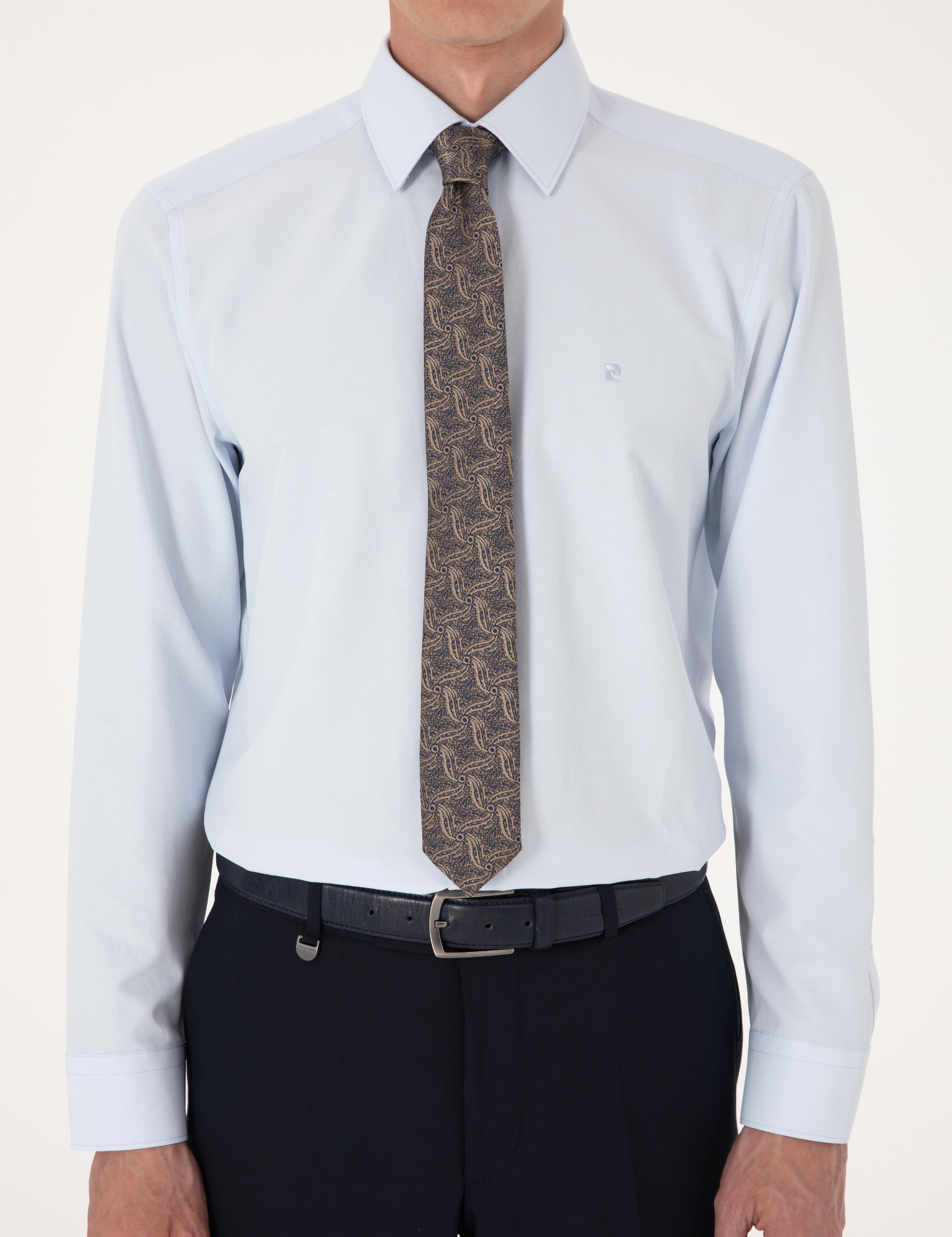 Açık Mavi Slim Fit Uzun Kollu Basic Gömlek
