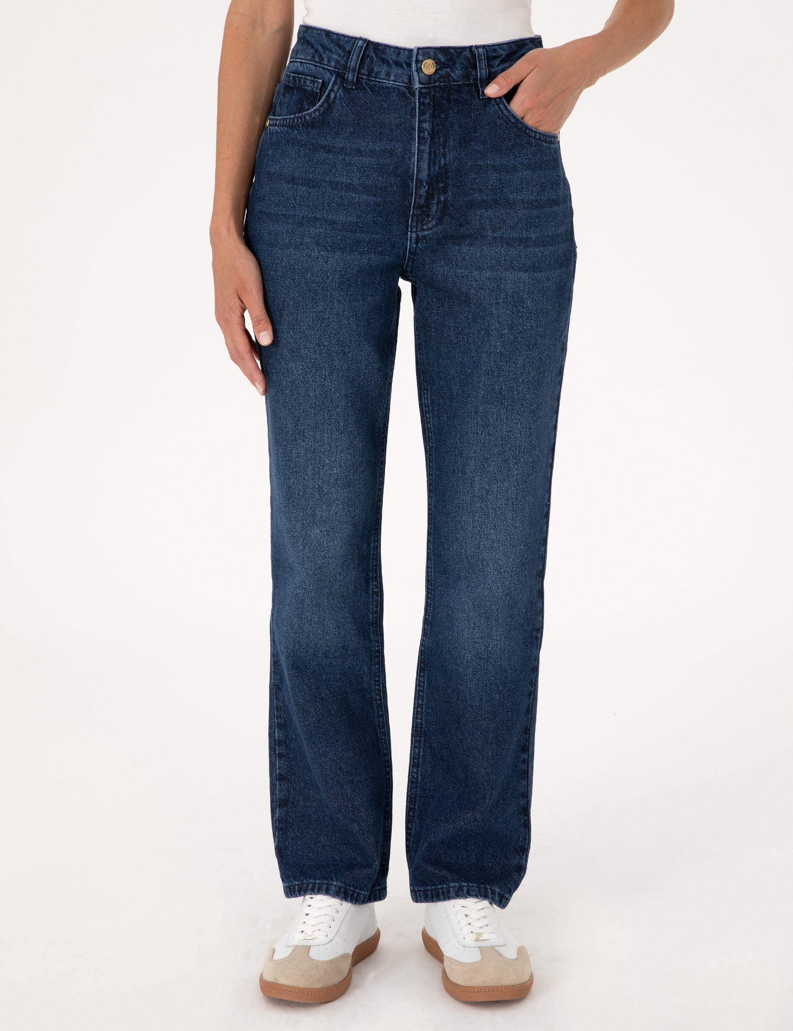 İndigo Straight Fit Jean Pantolon