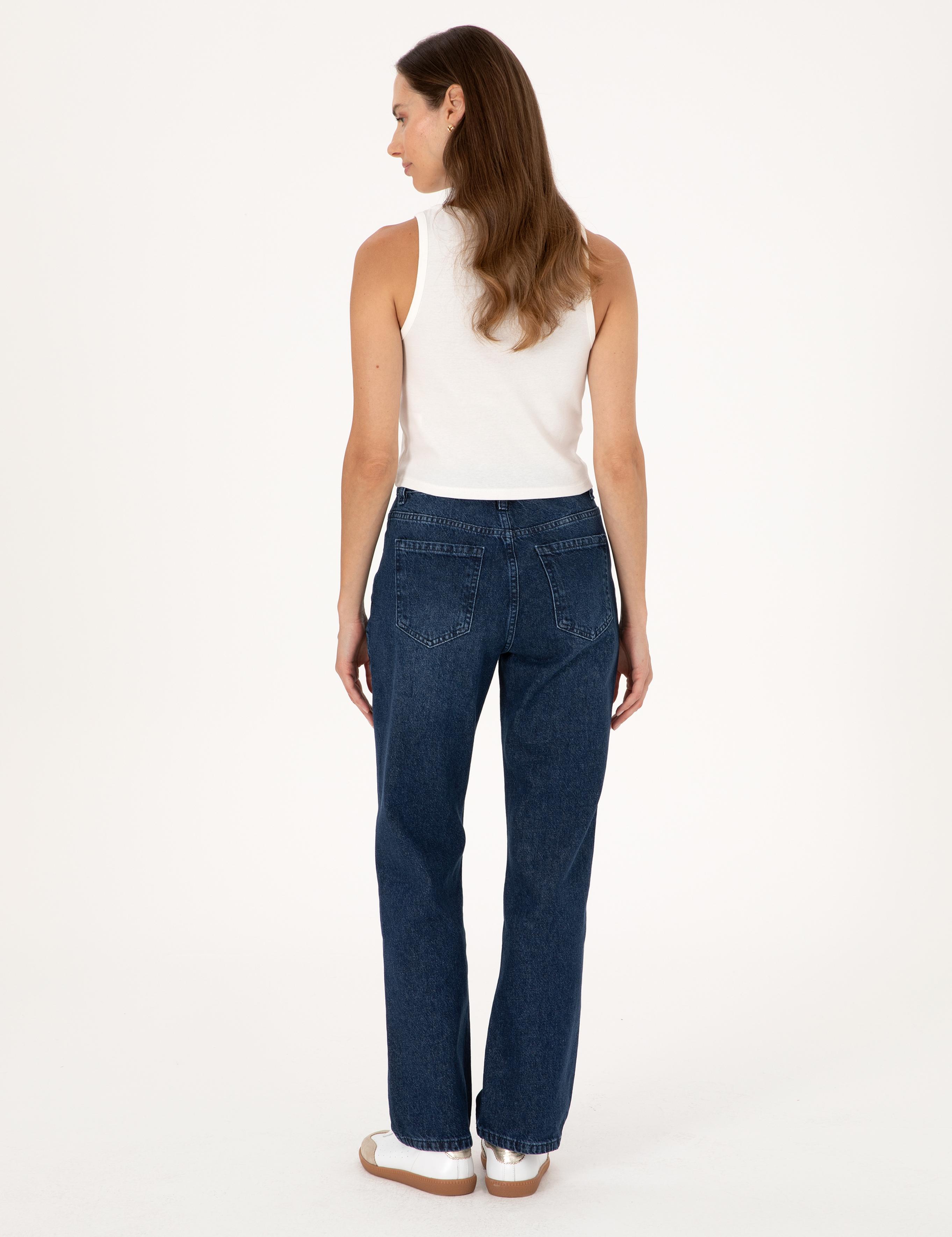 İndigo Straight Fit Jean Pantolon