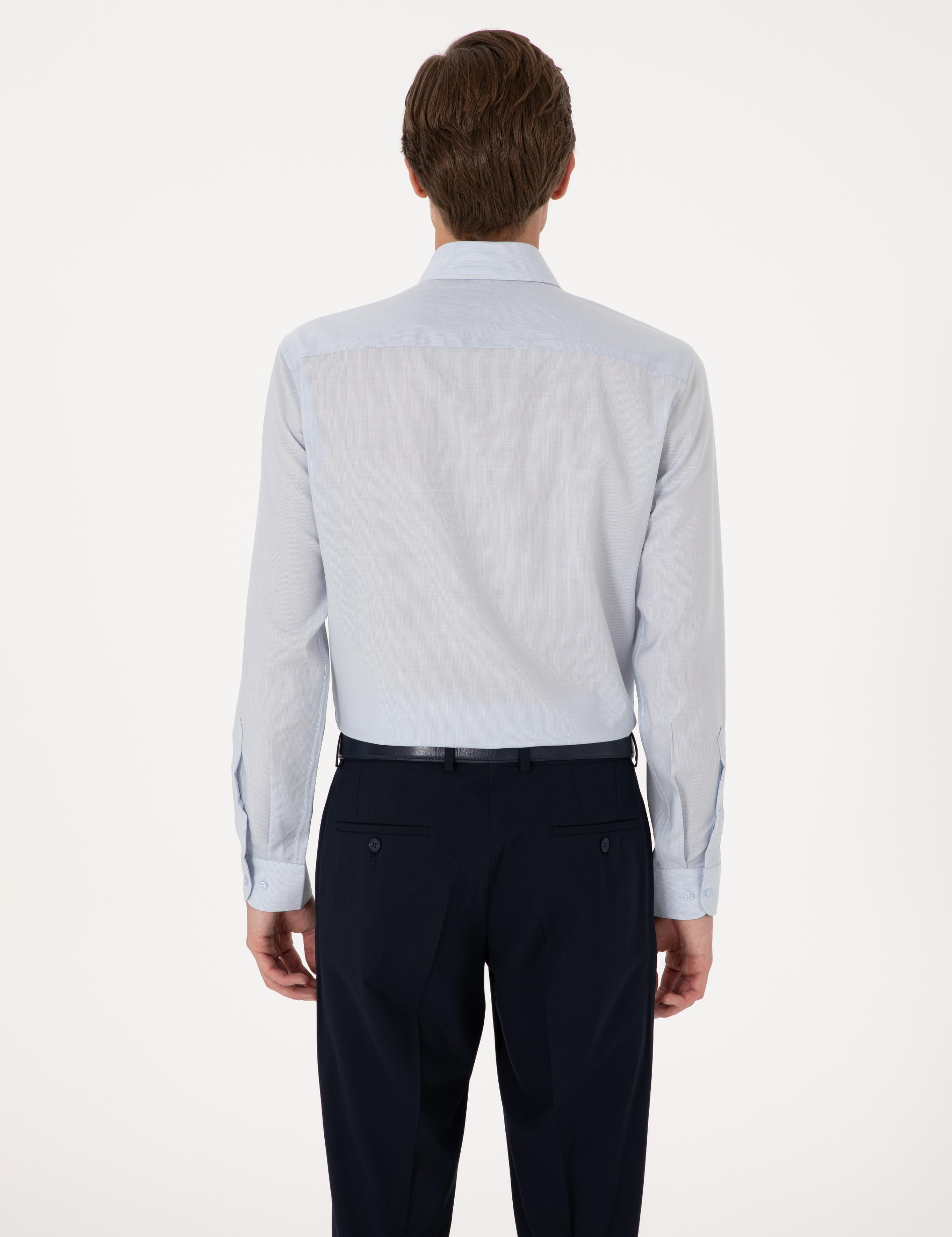 Açık Mavi Slim Fit Uzun Kollu Gömlek