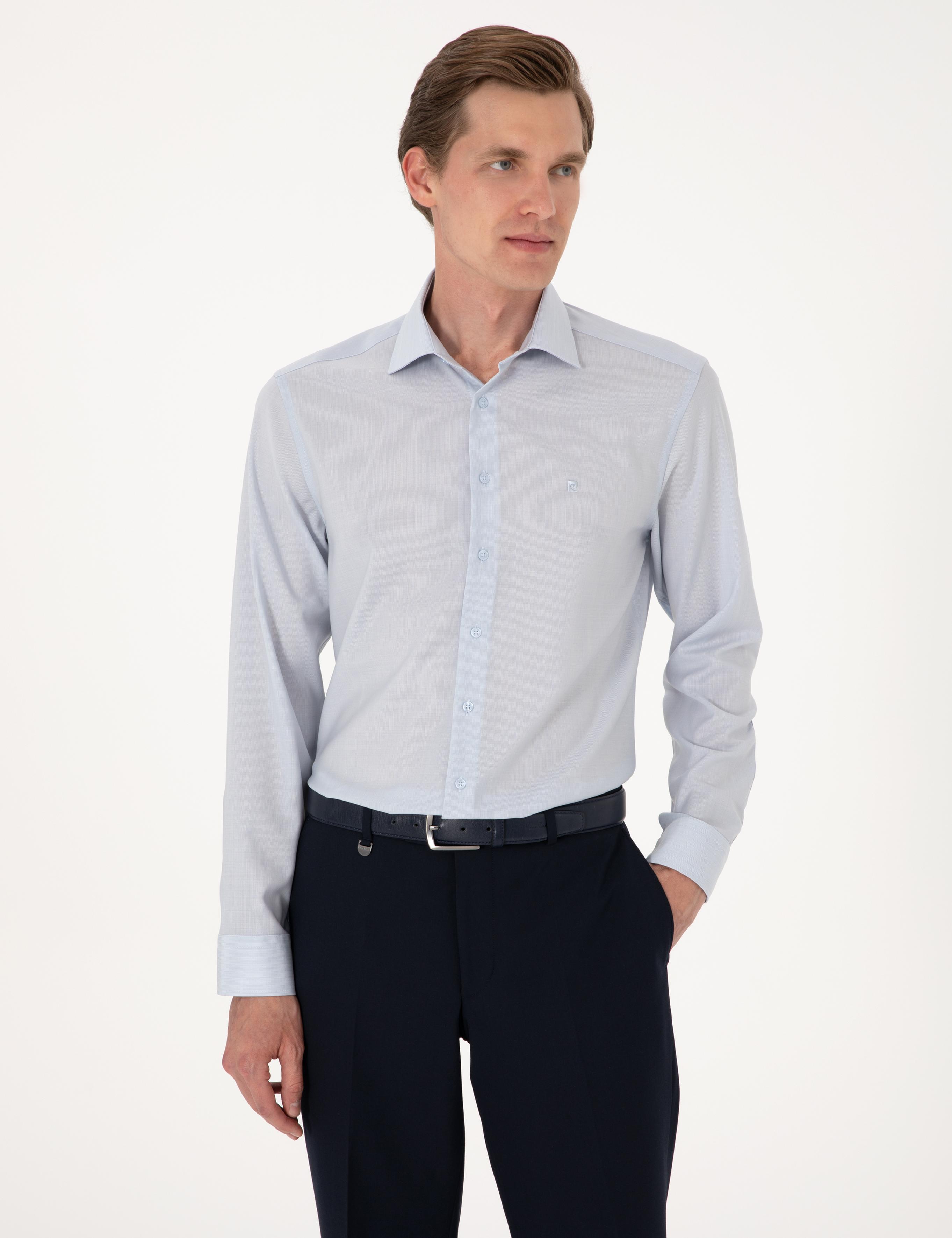 Açık Mavi Slim Fit Uzun Kollu Gömlek