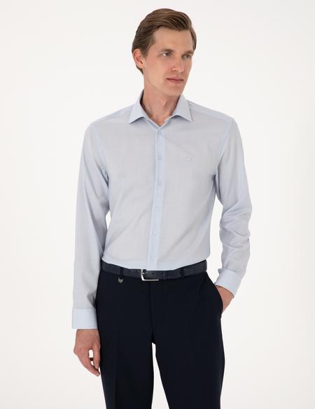 Açık Mavi Slim Fit Uzun Kollu Gömlek