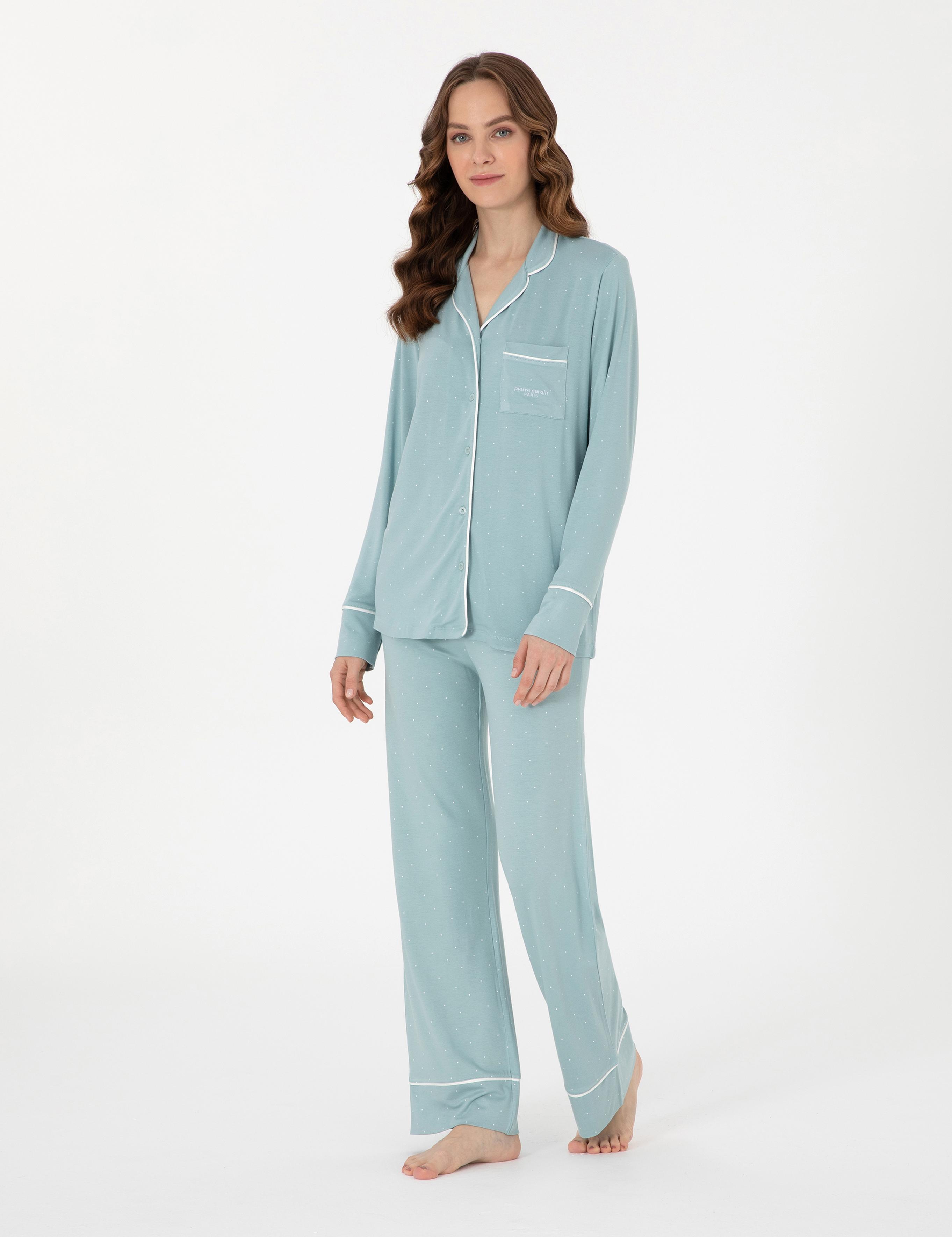Su Yeşili Gömlek Pijama Takımı