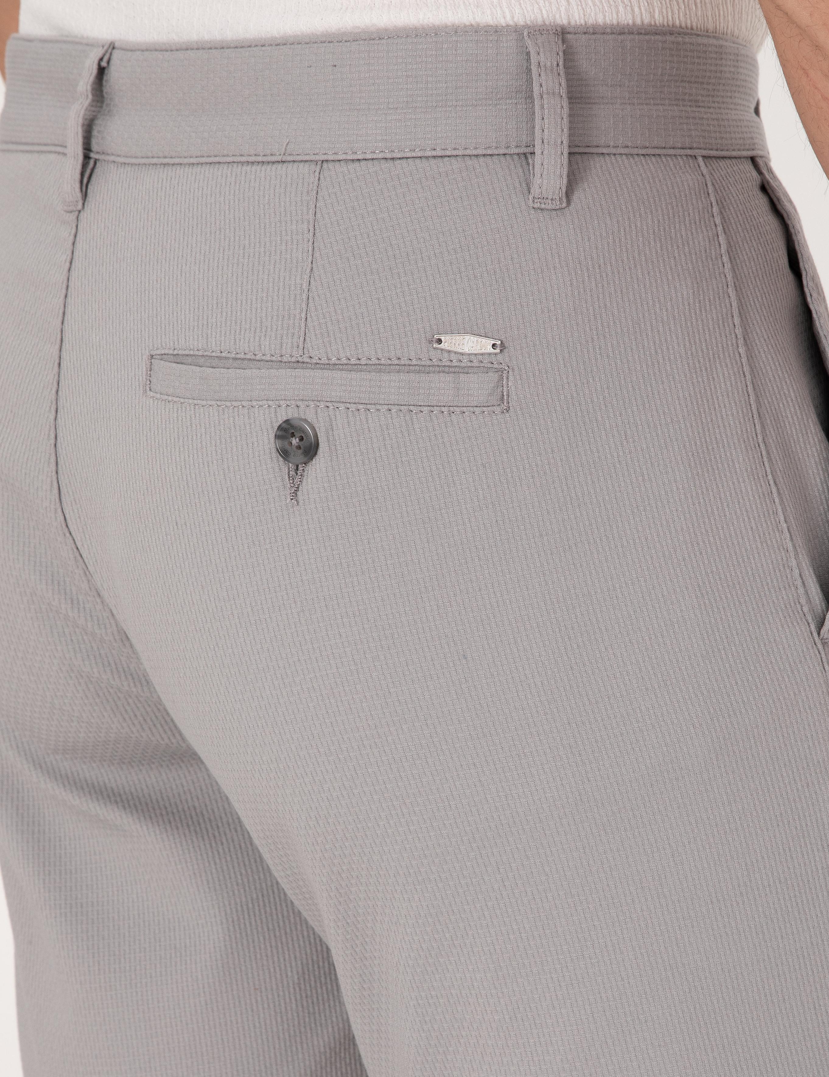 Gri Slim Fit Dokuma Şort
