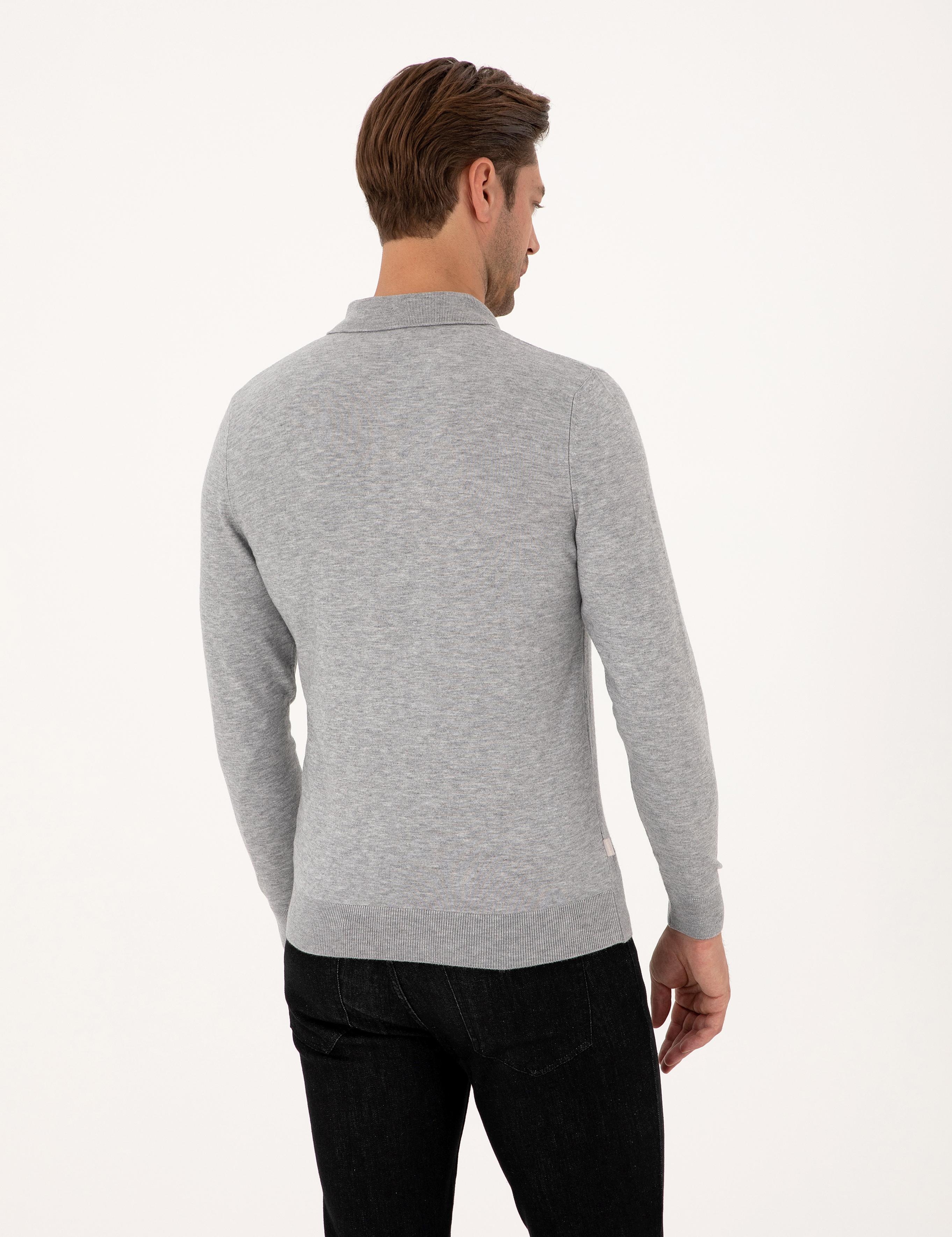 Açık Gri Melanj Regular Fit Kazak