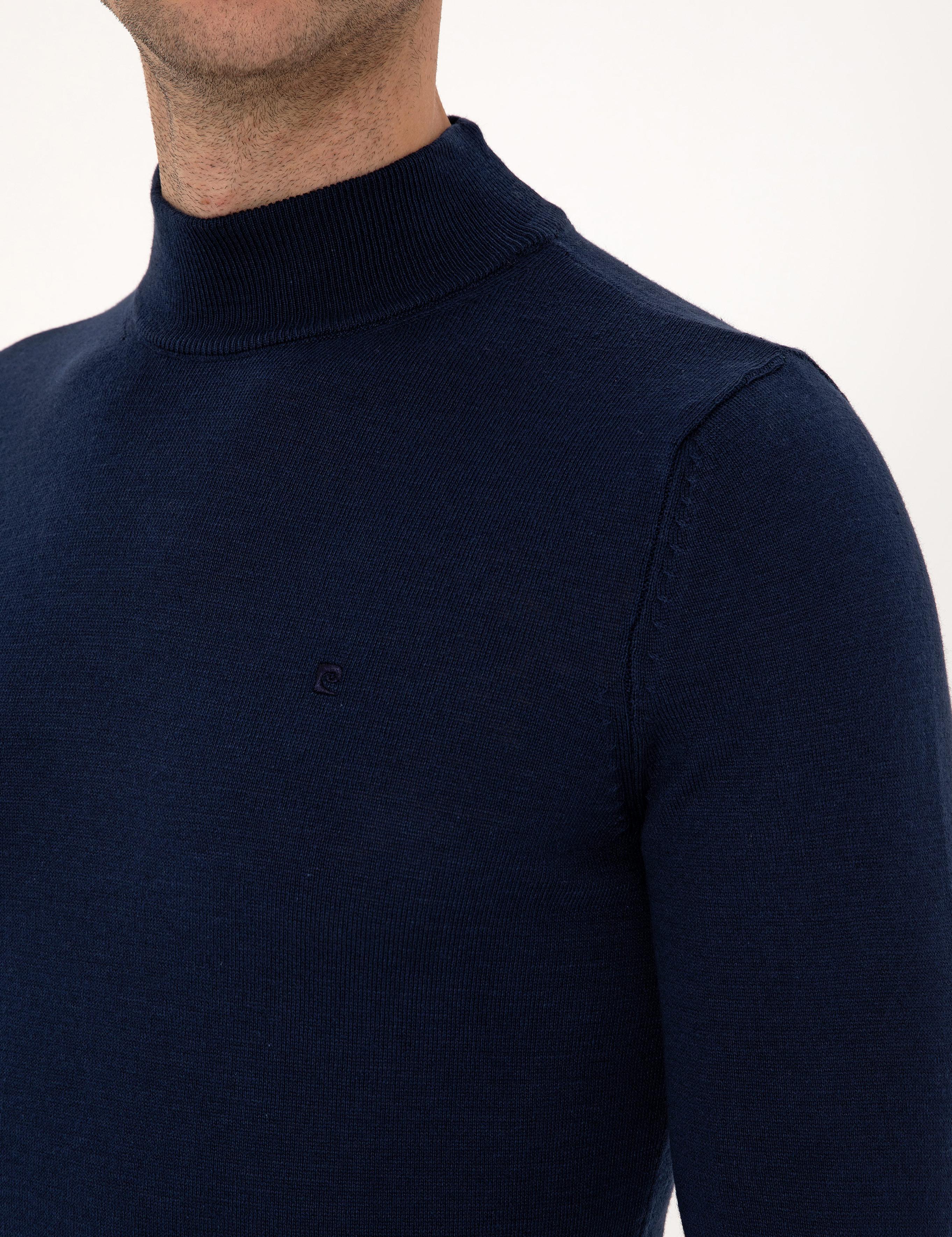 Açık Lacivert Slim Fit Basic Kazak