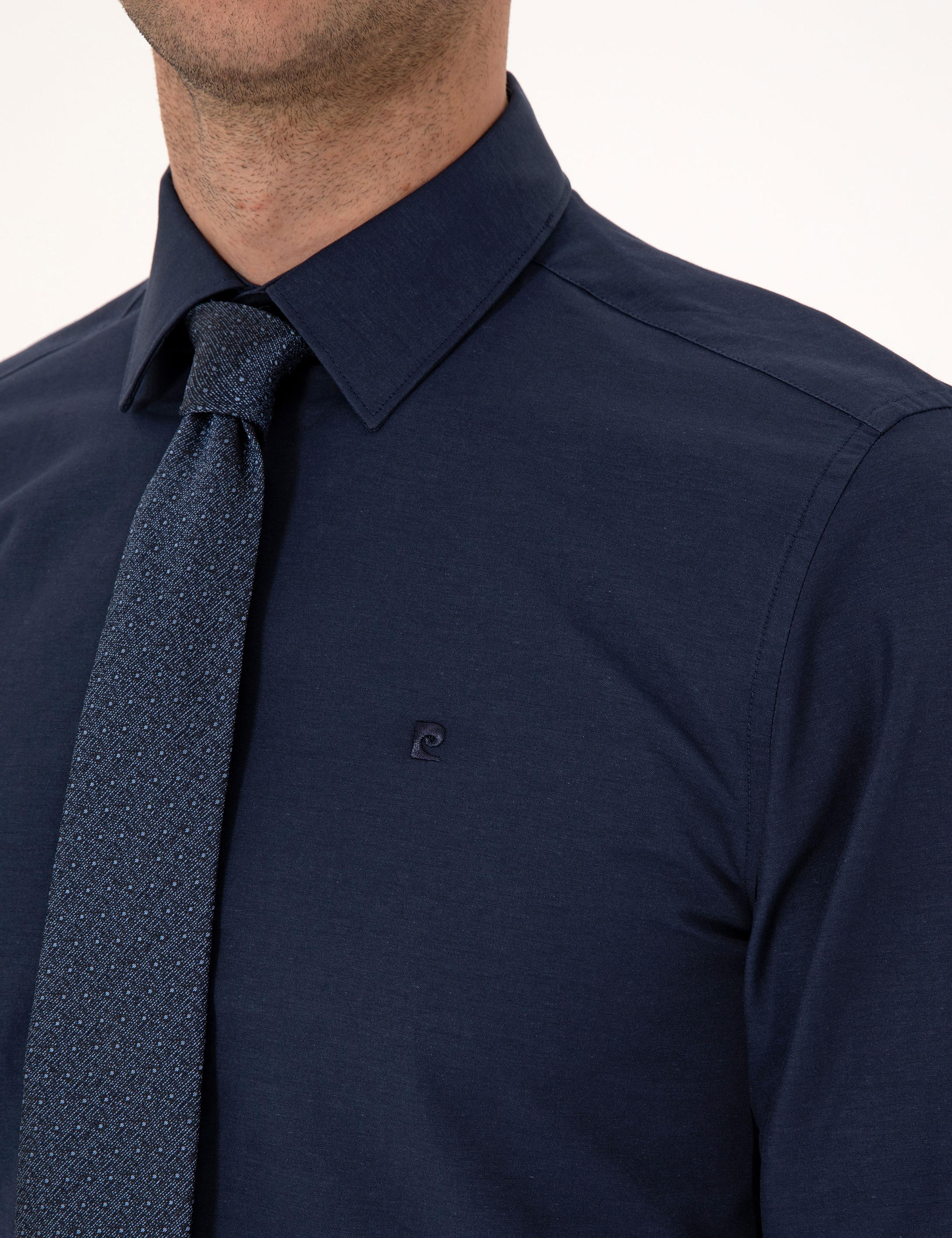 Lacivert Slim Fit Basic Gömlek