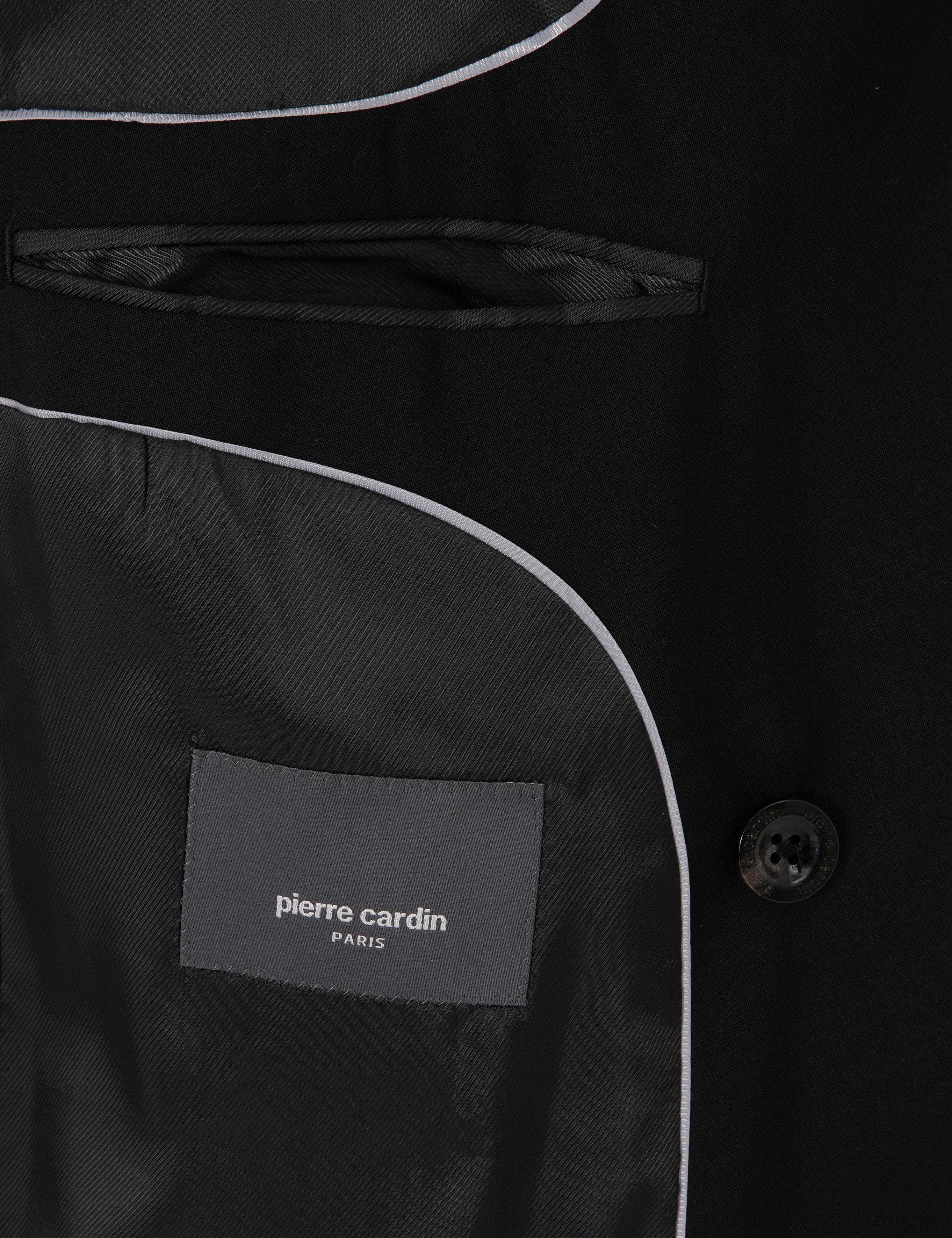 Siyah Ex. Slim Fit %100 Yün Kruvaze Takım Elbise