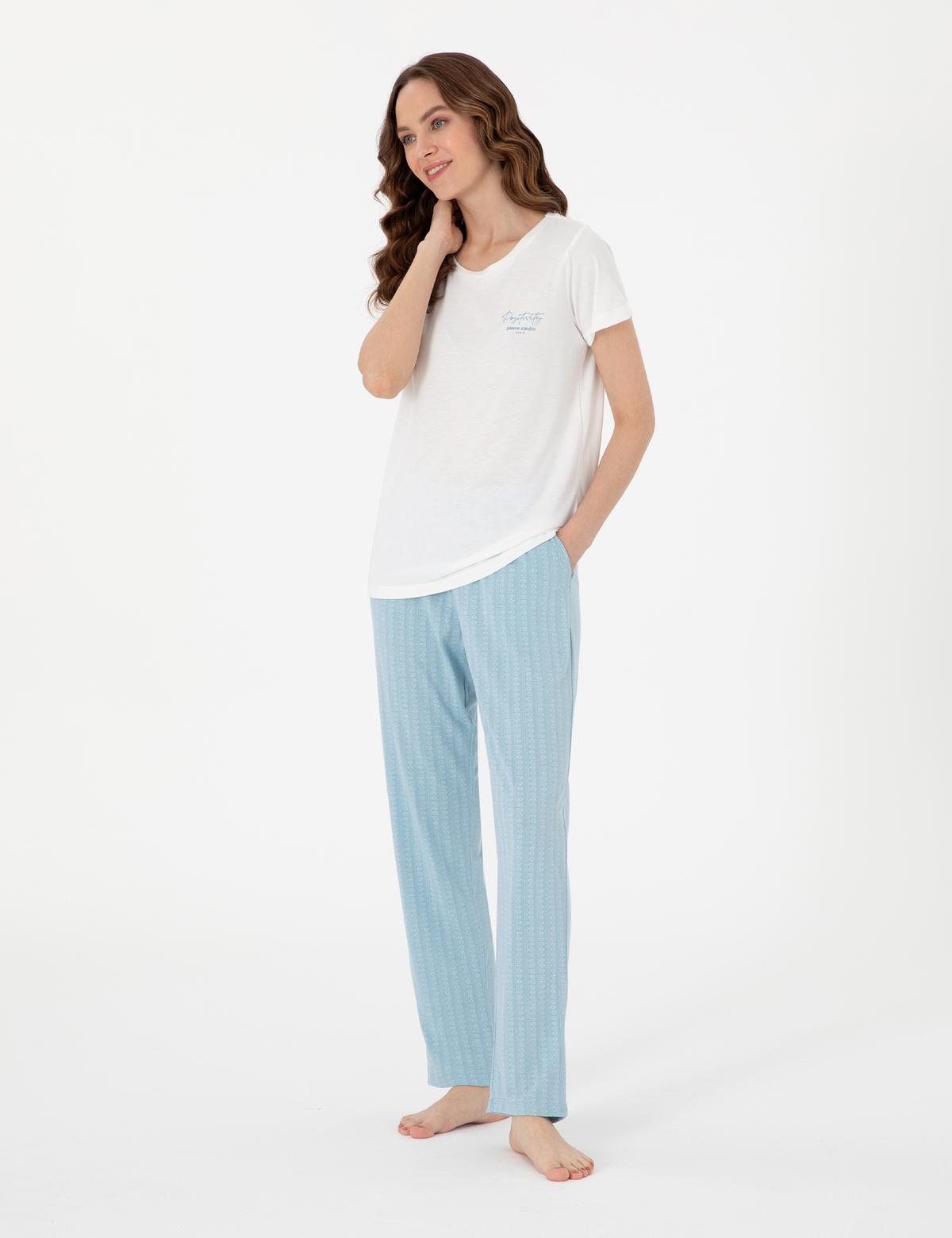 Beyaz Kısakollu Pijama Takımı