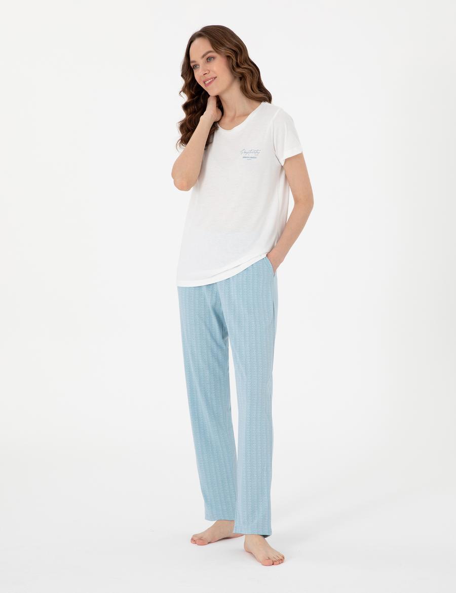 Beyaz Kısakollu Pijama Takımı