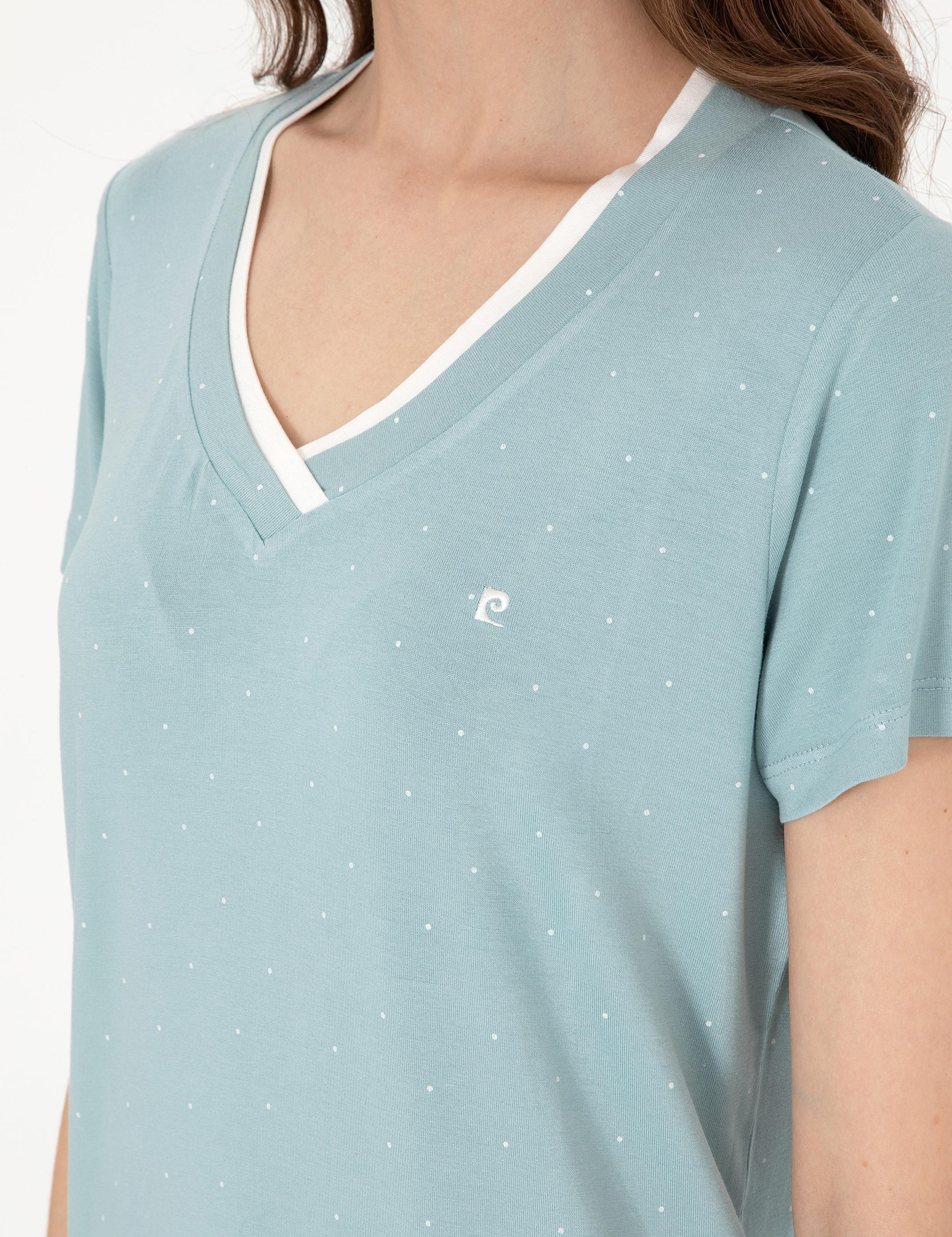 Su Yeşili Kısakollu Kapri Pijama Takımı