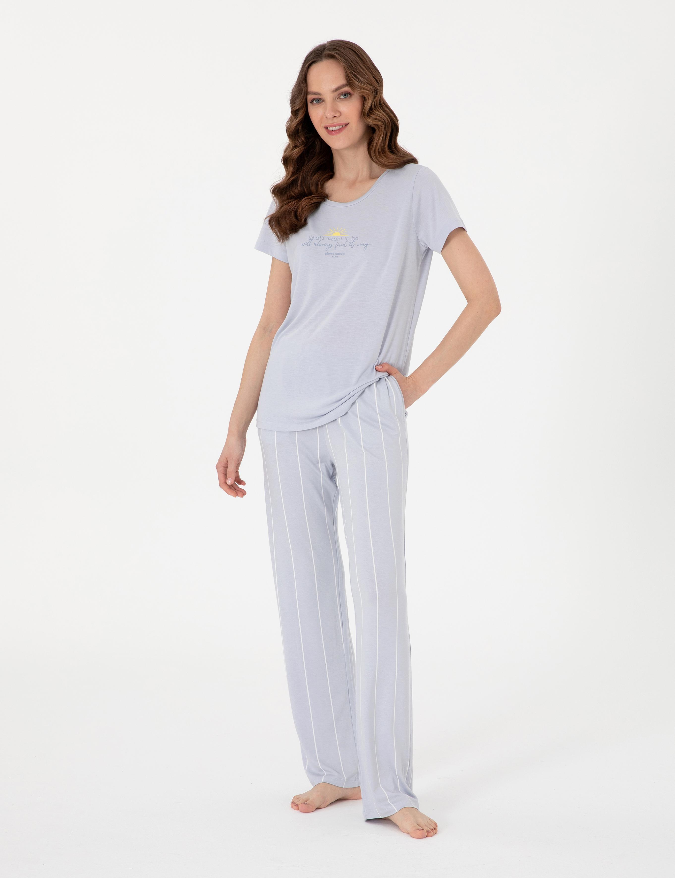 Mavi Kısakollu Pijama Takımı