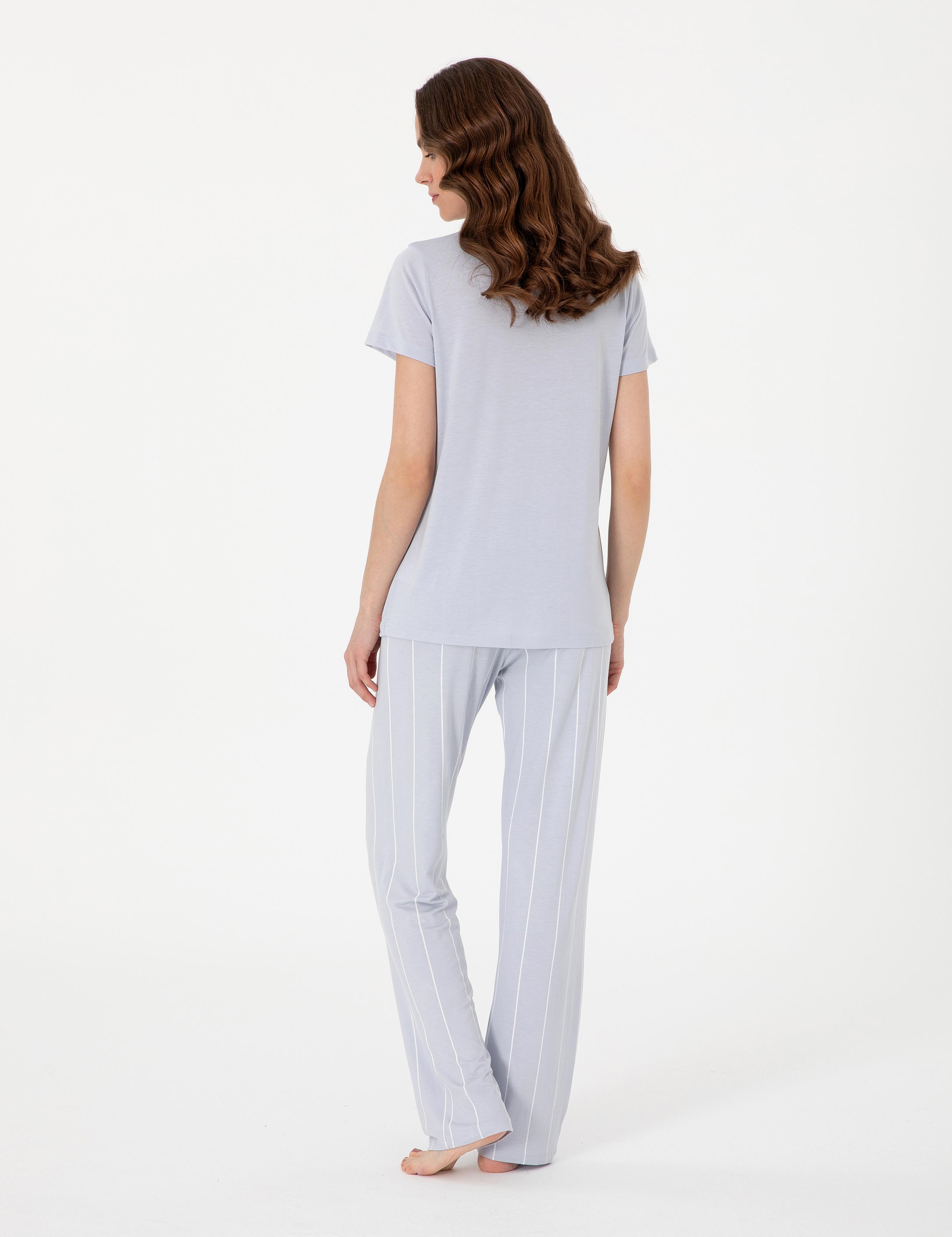 Mavi Kısakollu Pijama Takımı