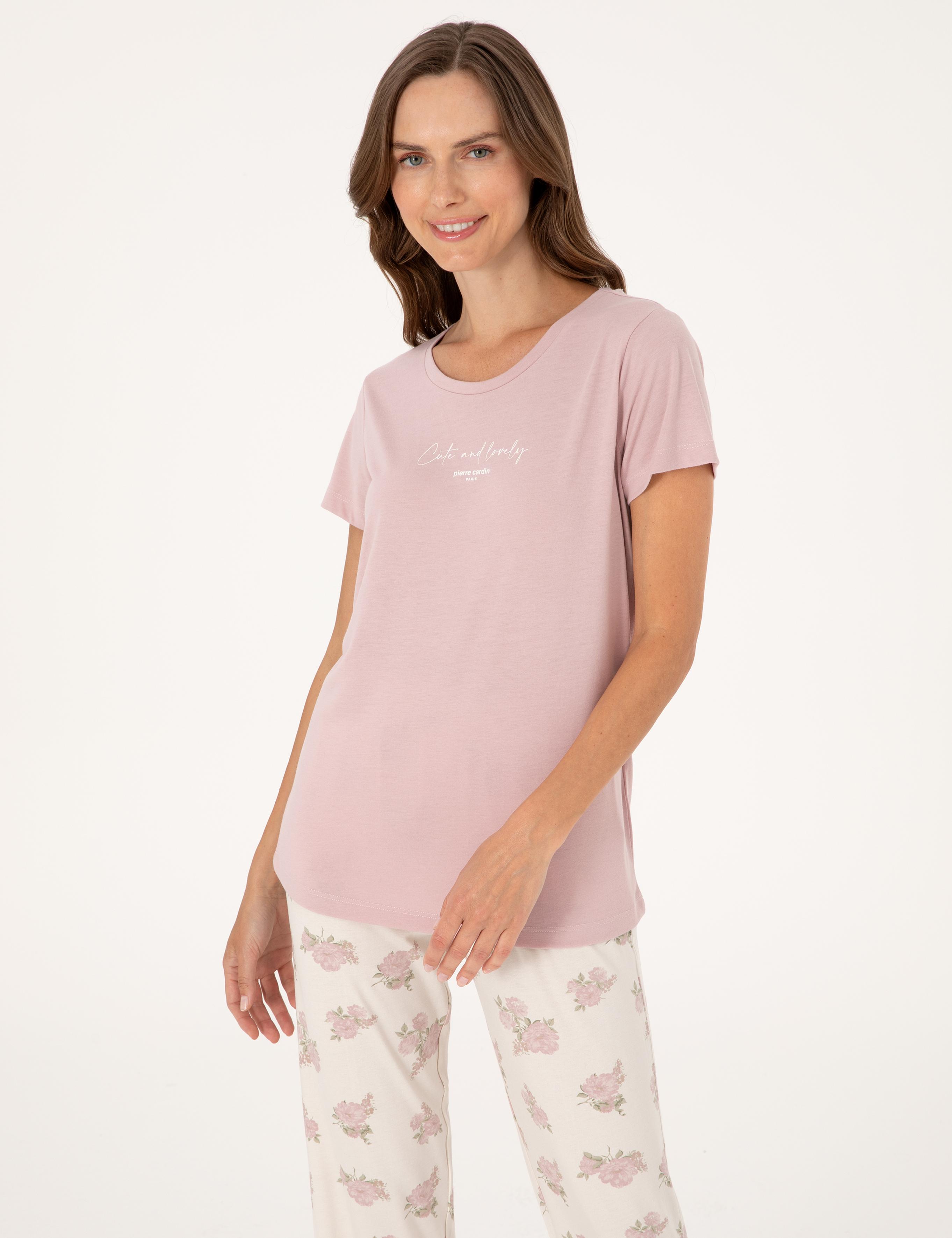 Pudra Kısakollu Pijama Takımı