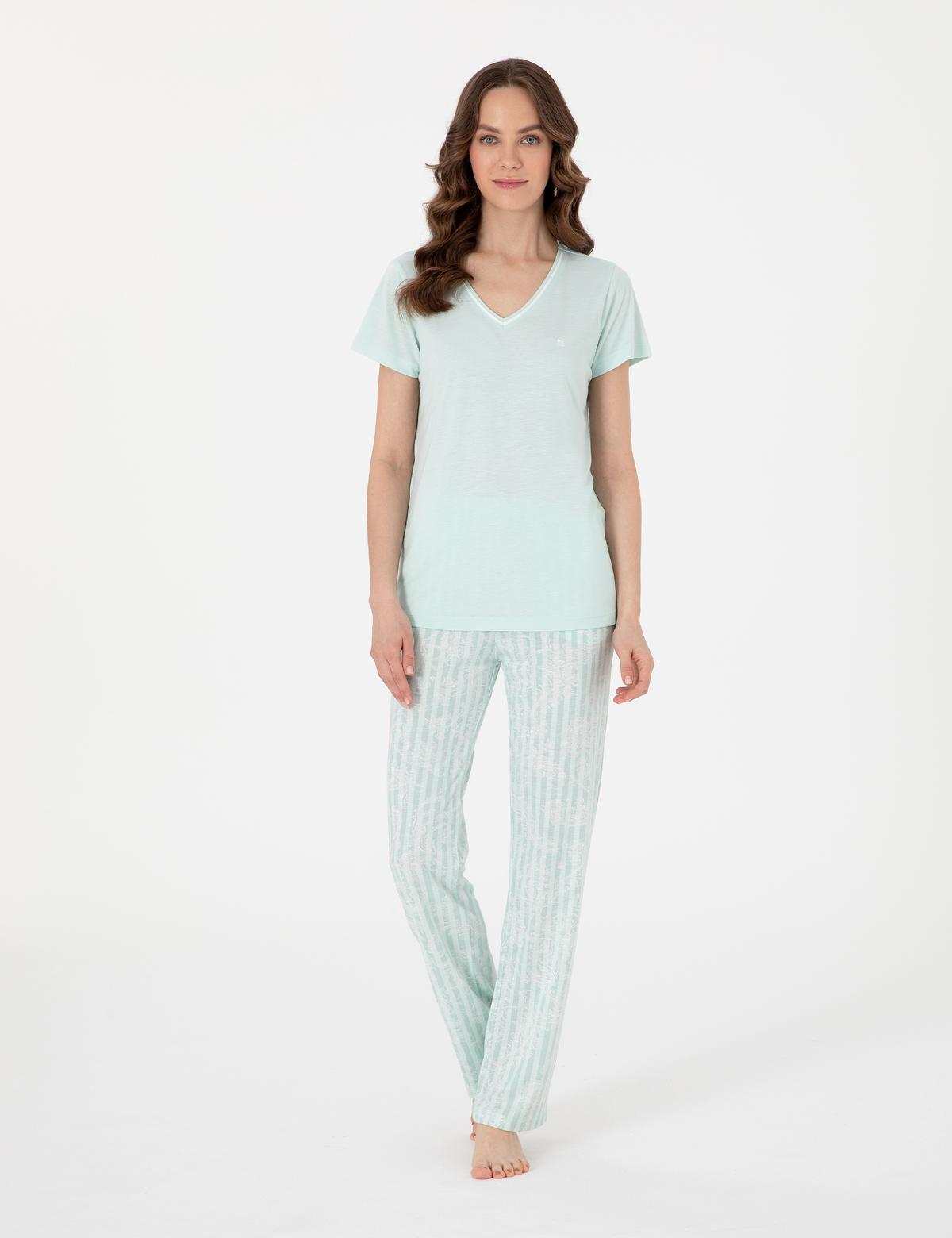 Mint Kısakollu Pijama Takımı