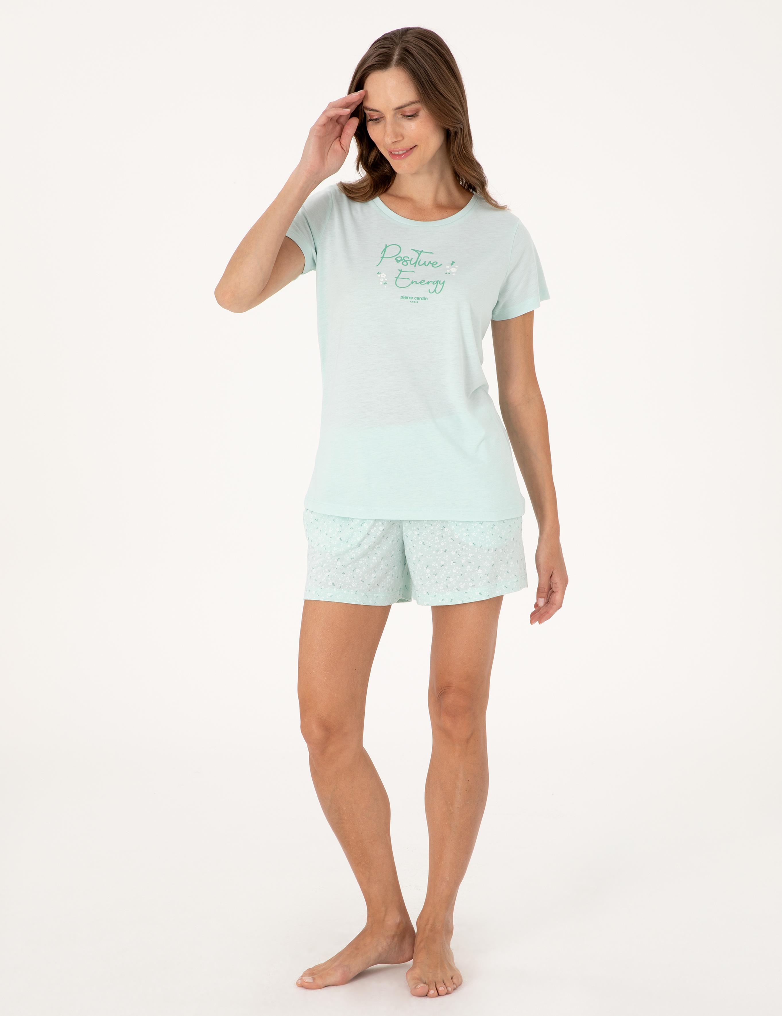 Mint Kısakollu Şort Pijama Takımı