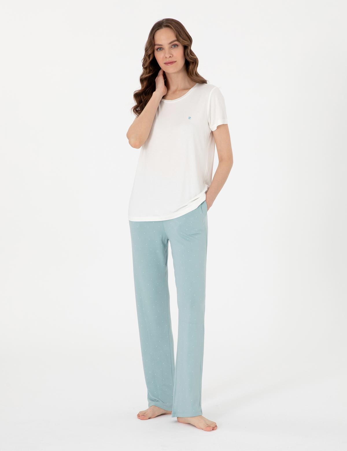 Beyaz Kısakollu Pijama Takımı