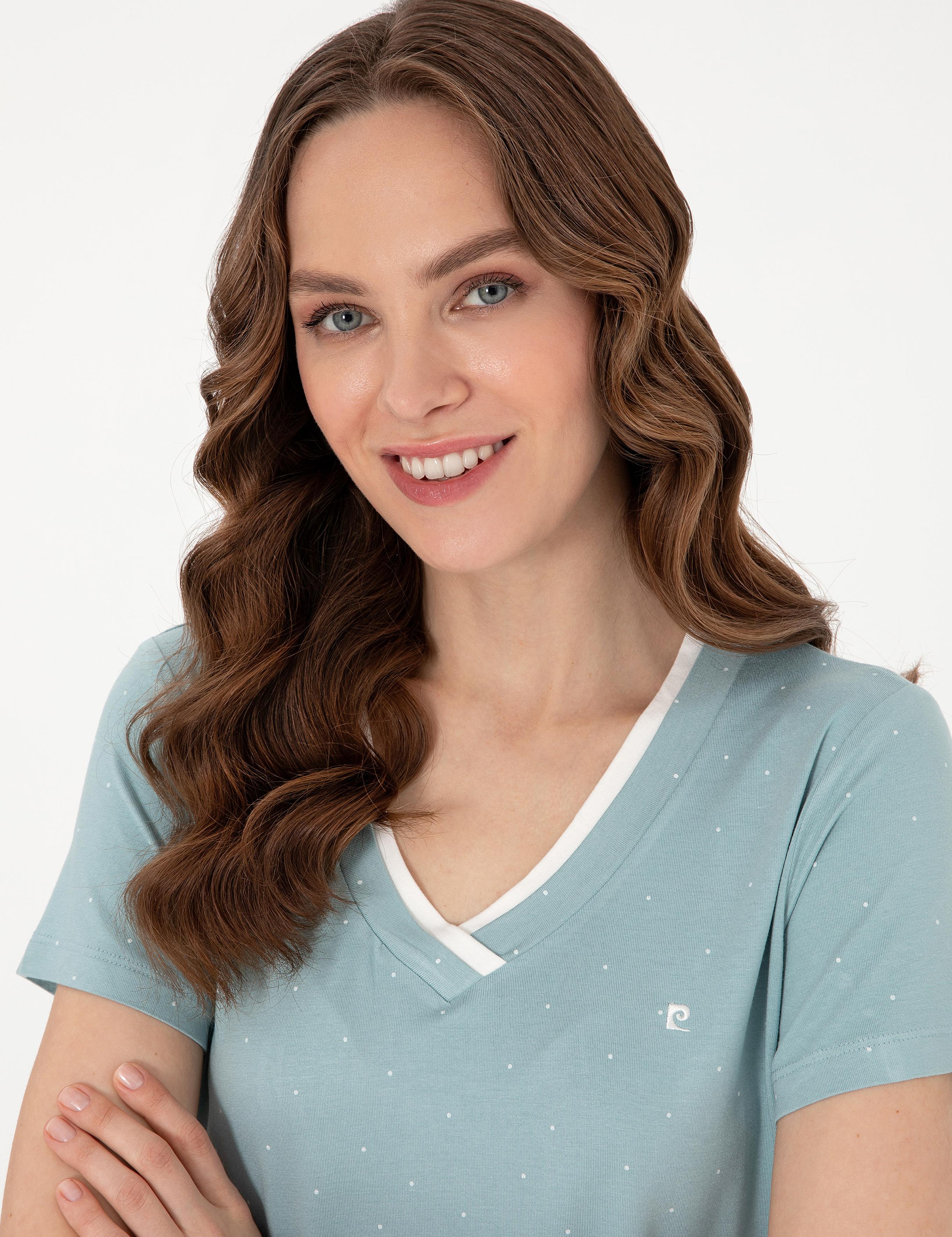 Su Yeşili Kısakollu Kapri Pijama Takımı
