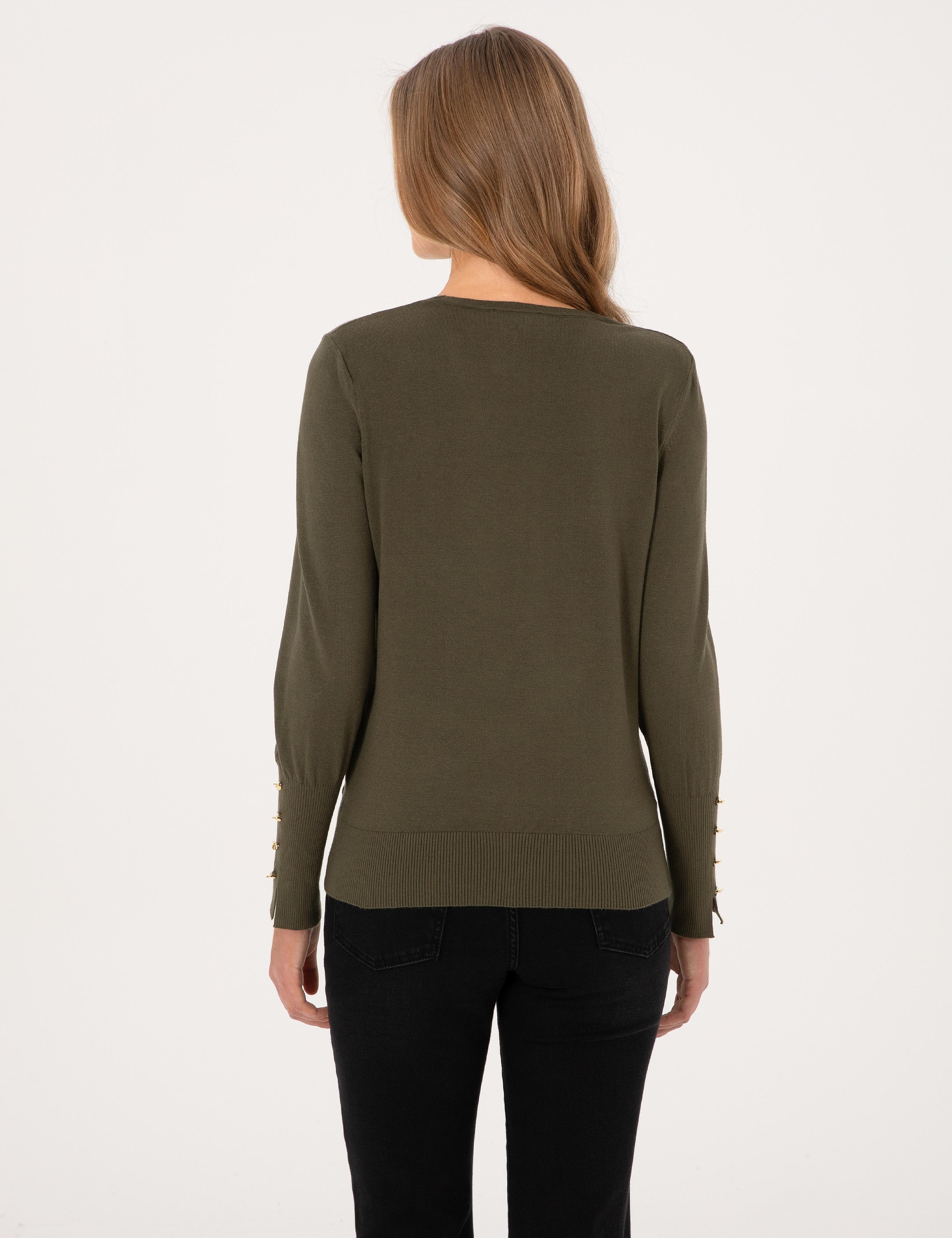 Haki Slim Fit Basic Kazak