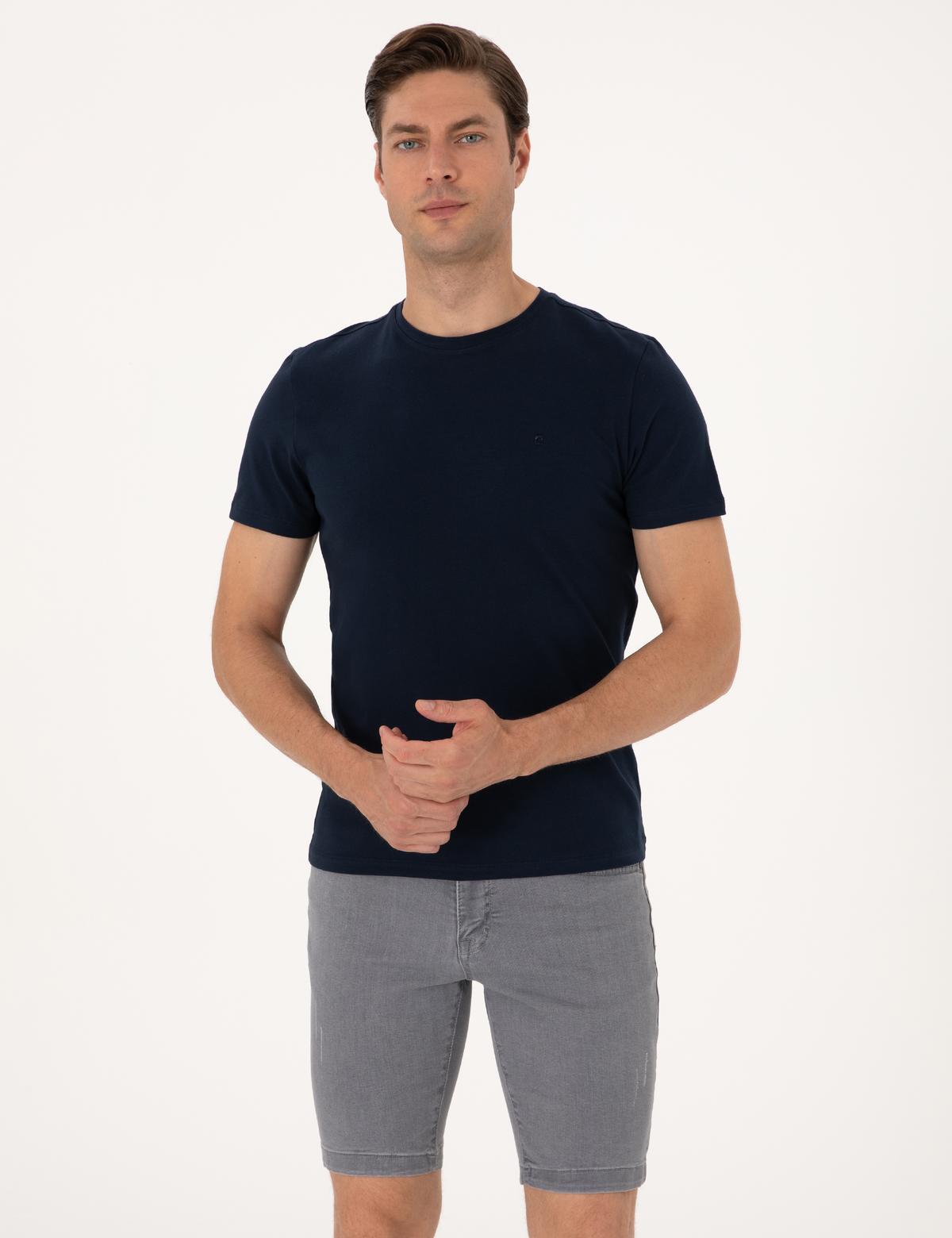 Lacivert Slim Fit Tişört