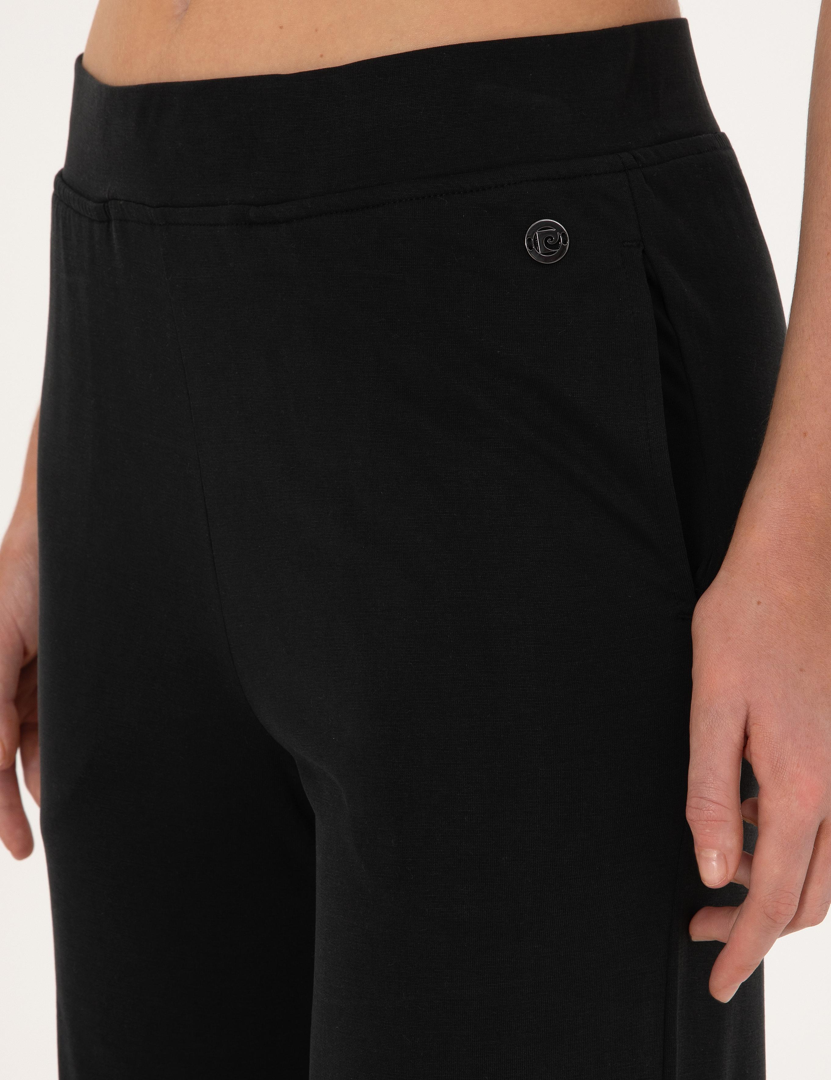 Siyah Loose Fit Modal Karışımlı Eşofman Altı