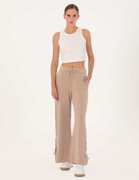 Bej Flare Fit Modal Karışımlı Eşofman Altı